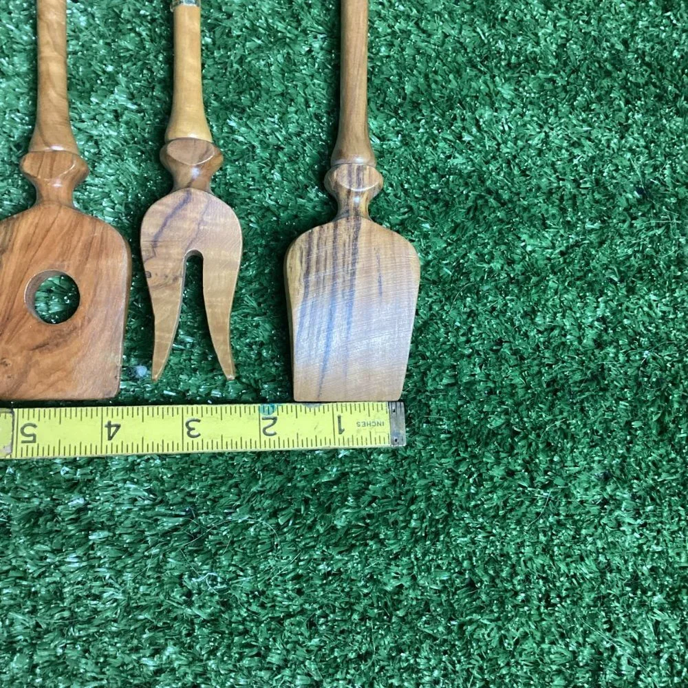 Vintage Oliv-Art Wooden Kitchen Hanging Utensils Set